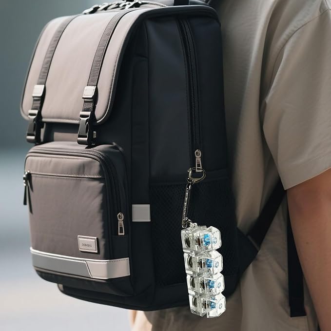 4in1 Keyboard Fidget Toy | LED Bass & Loud Clicker Stress Relief Keychain